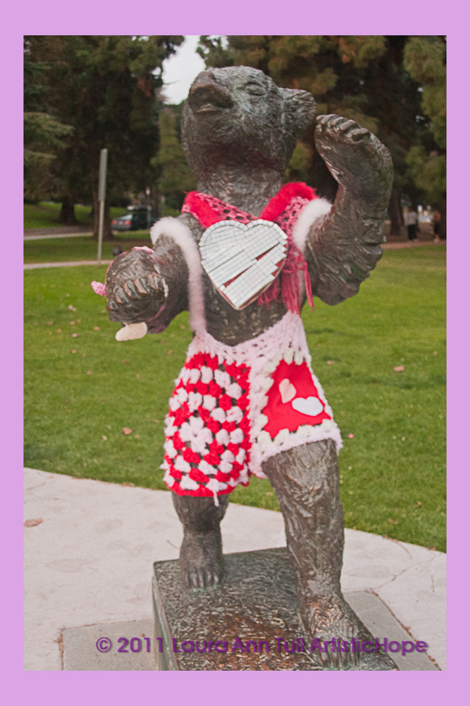 The Mystery of the Yarn Bombed Bear Artistic Hope